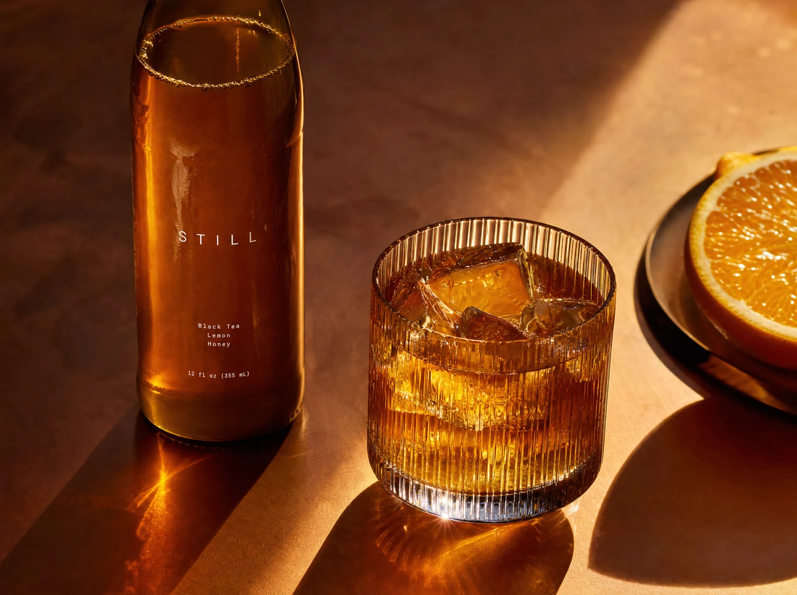 A warm, cinematic campaign concept for a modern beverage brand.